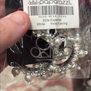 Paparazzi White Hoop Earrings